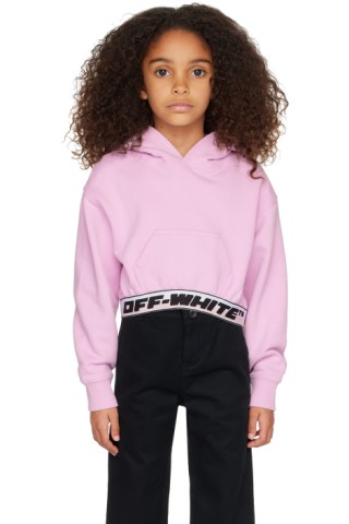 Kids Pink Jacquard Trim Hoodie by Off-White | SSENSE