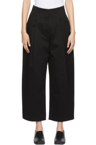 Studio Nicholson: Black Dordoni Volume Trousers | SSENSE Canada