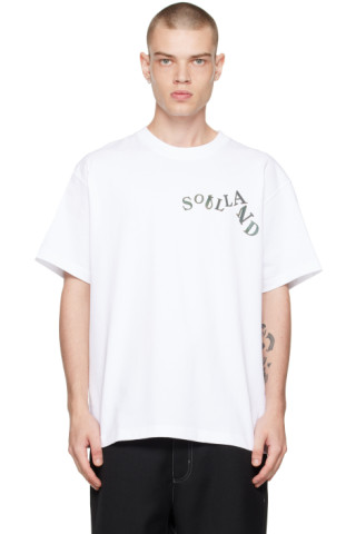 Soulland: White Metal Letters T-Shirt | SSENSE UK