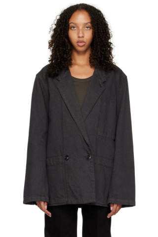 Gray Workwear Denim Blazer by LEMAIRE on Sale