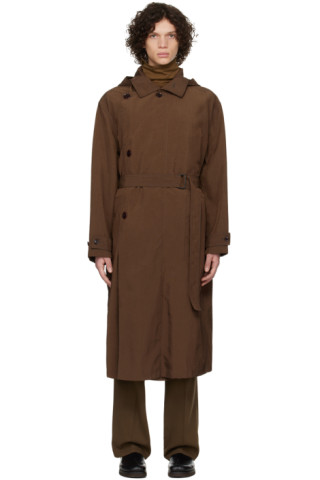 LEMAIRE: Brown Light Trench Coat | SSENSE