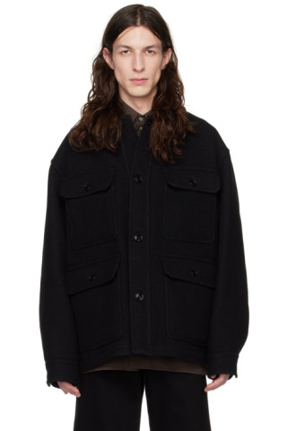 Black Hunting Jacket by LEMAIRE on Sale