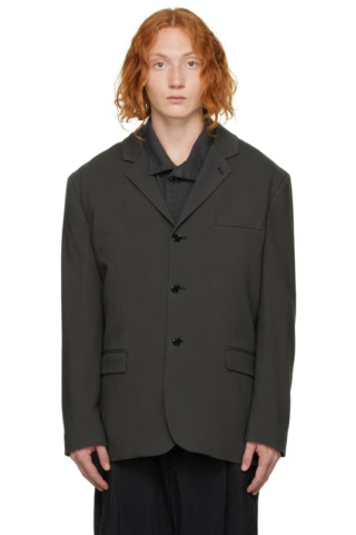 Lemaire: Gray 3 Button Blazer | SSENSE