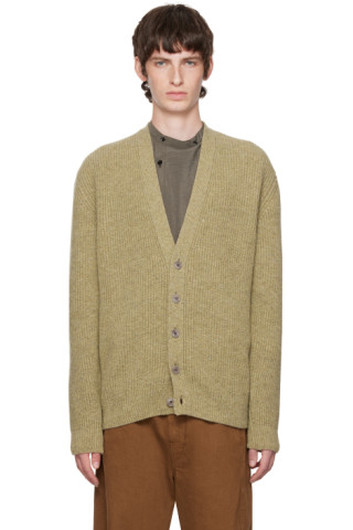 Lemaire: Green Dropped Shoulders Cardigan | SSENSE