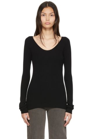 LOW CLASSIC: Black Rayon Sweater | SSENSE