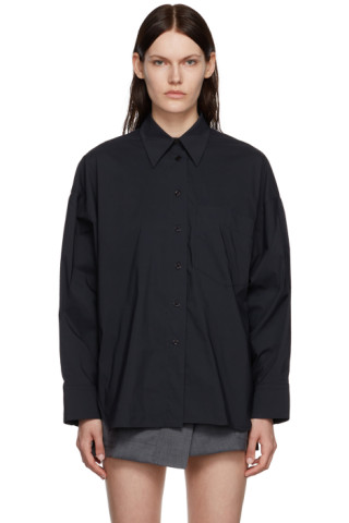 LOW CLASSIC: Navy Sleeve Point Shirt | SSENSE