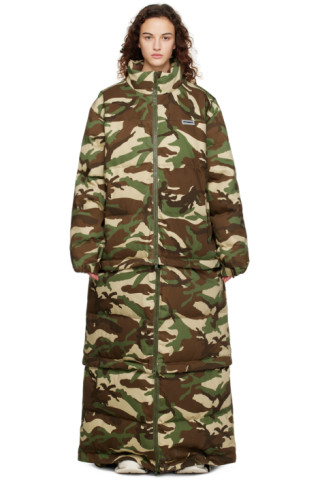 【関税込み】VETEMENTS カーキ Transformer ダウンコート Khaki Transformer Down Coat by VETEMENTS on Sale