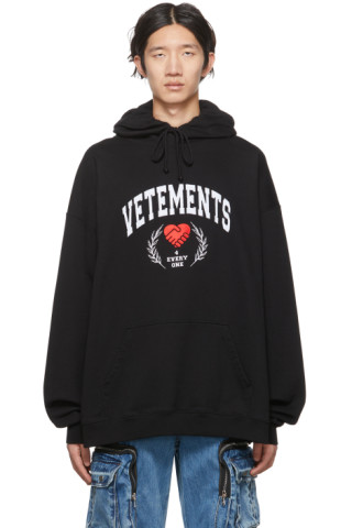 VETEMENTS: Black Solidarity Hoodie | SSENSE Canada