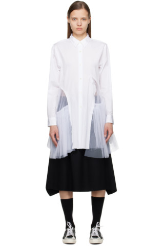 White Broad Minidress by Comme des Garçons Comme des Garçons on Sale