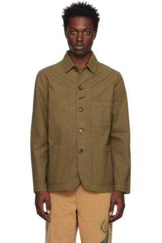 Brown Bakers Chore Jacket by Universal Works on Sale