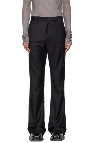 SSENSE Exclusive Black Flared Trousers by AARON ESH on Sale