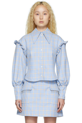 Shrimps: Blue Linnea Shirt | SSENSE