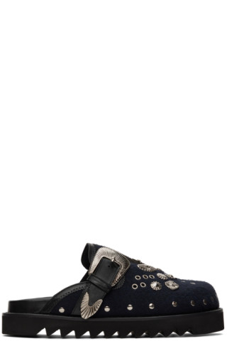 Navy Sabot Loafers by Toga Virilis on Sale