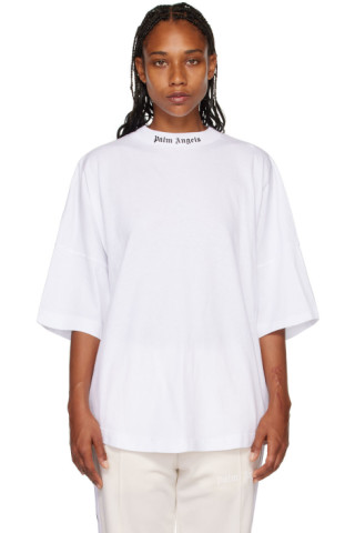 Palm Angels: White Classic Over T-Shirt | SSENSE UK