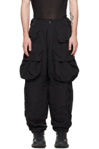 Black Switchable Cargo Pants by Archival Reinvent on Sale