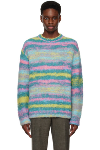 Blue Striped Sweater by Wooyoungmi on Sale