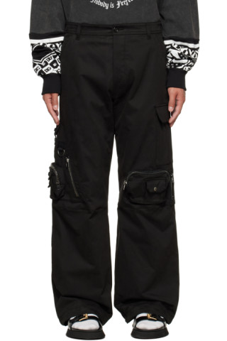 Moschino: Black Four-Pocket Cargo Pants | SSENSE