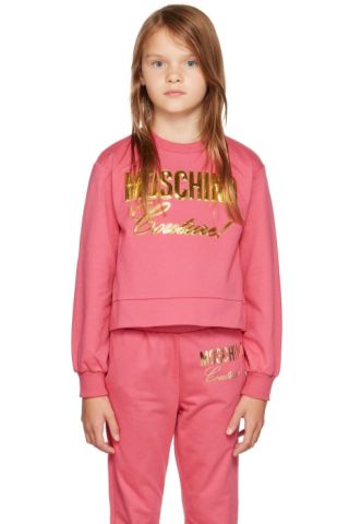 Kids Pink 'Couture' Sweatshirt by Moschino on Sale