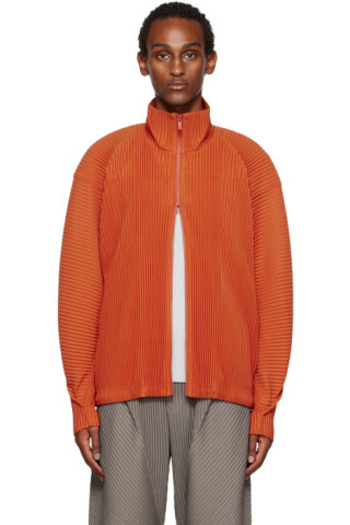 Homme Plissé Issey Miyake: Orange Arc Jacket | SSENSE