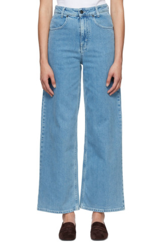 Blue Wide Leg Eco Jeans by BITE on Sale