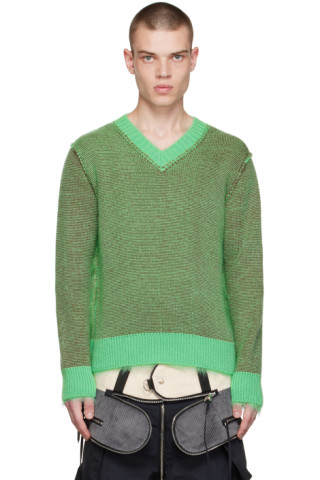 Craig Green: Green Brushed Reversible Sweater | SSENSE