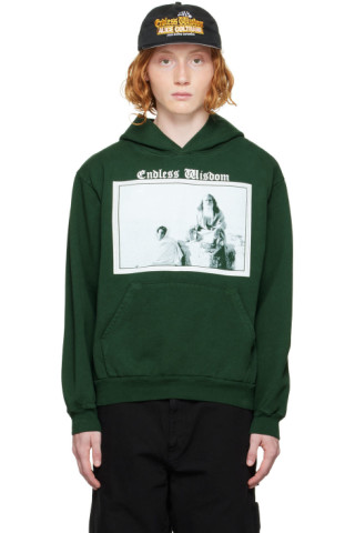 Online Ceramics: Green Endless Wisdom Hoodie | SSENSE