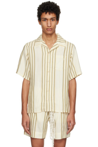 Wales Bonner: SSENSE Exclusive Off-White Bowling Shirt | SSENSE