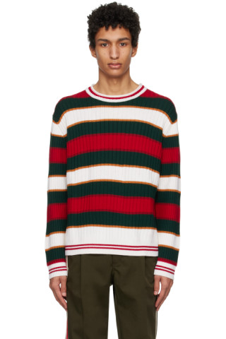 Striped wool-blend chenille sweater in multicoloured - Wales Bonner