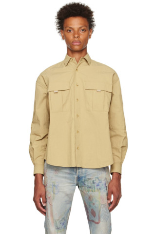 John Elliott: Tan Safari Shirt | SSENSE