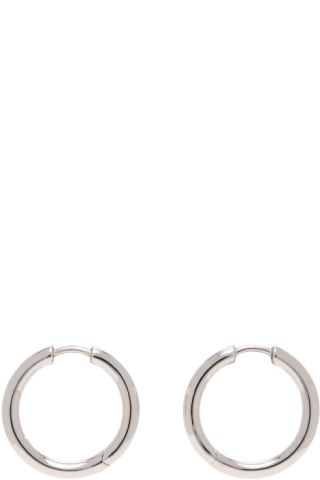 Tom Wood: Silver Medium Classic Hoop Earrings   SSENSE