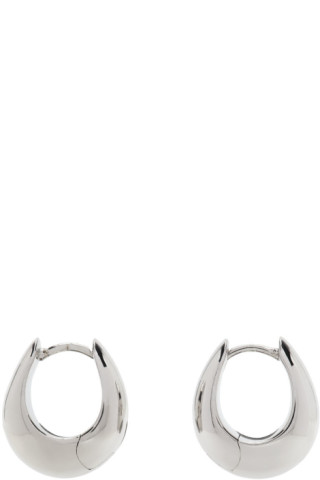 Silver Small Ice Hoop Earrings by Tom Wood on Sale