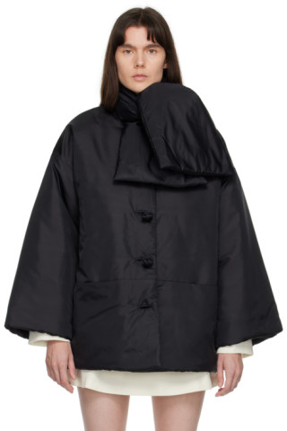 TOTEME: Black Padded Scarf Jacket | SSENSE