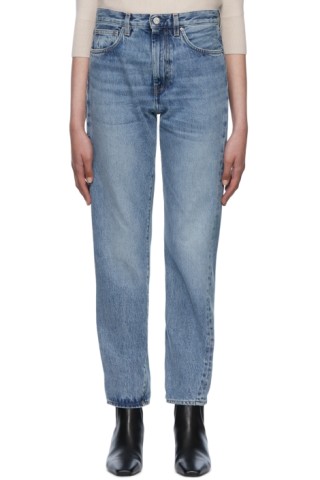 TOTEME: Blue Twisted Seam Jeans | SSENSE