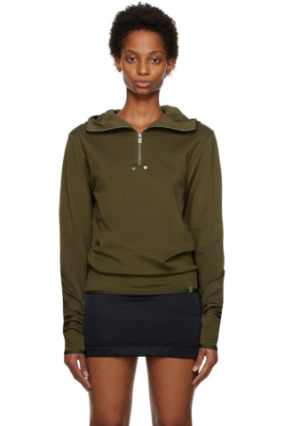 【関税込み】1017 ALYX 9SM SSENSE限定 カーキ フーディ Khaki Half-Zip Hoodie by 1017 ALYX 9SM on Sale