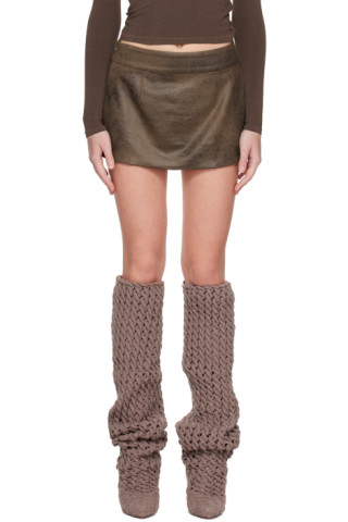 SSENSE Exclusive Brown Miniskirt by KIM SHUI on Sale