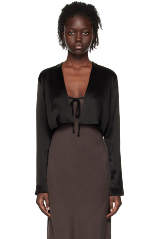 Black Barb Cardigan by LESET on Sale