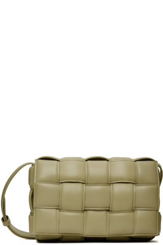 Bottega Veneta Padded Intreccio Cassette Crossbody Bag Travertine in  Lambskin Leather with Gold-tone - US