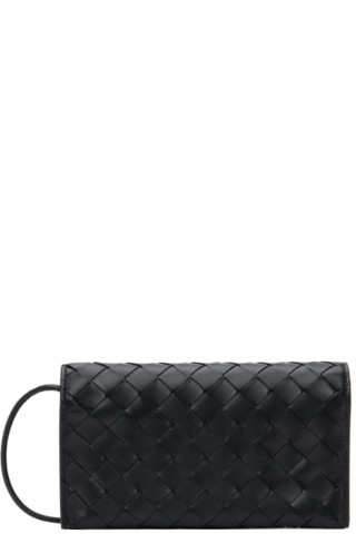 Bottega Veneta® Women's Intrecciato Wallet On Strap in Black. Shop online  now.