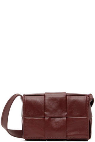 Bottega Veneta Mini Cassette Leather Bag Barolo Silver