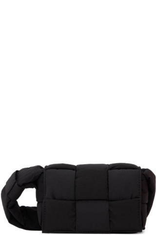 Candy Padded Tech Cassette Shoulder Bag in Black - Bottega Veneta