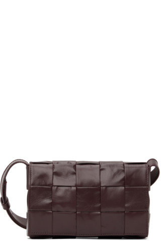 Bottega Veneta Mini Cassette Leather Bag Barolo Silver