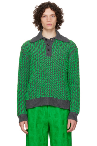 Bottega Veneta: Green Jumper Polo | SSENSE