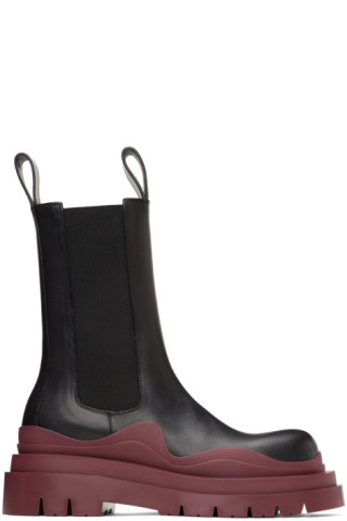 Bottega Veneta: Black Tire Chelsea Boots