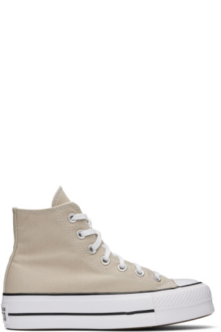 Converse: Beige Chuck Taylor All Star Lift Platform Sneakers | SSENSE UK