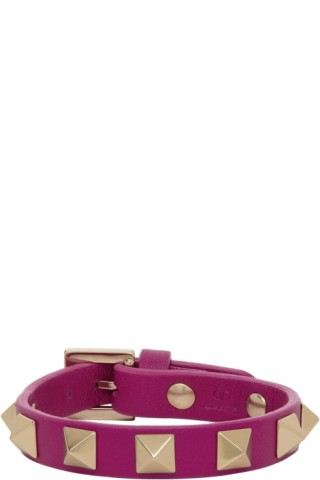 Pink Valentino Rockstud Flap Bracelet Leather Clutch bag – Designer Revival