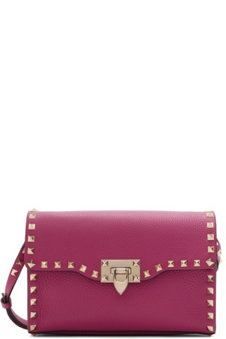 Valentino Garavani: Pink Small Rockstud Bag | SSENSE