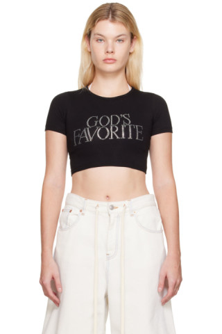 SSENSE Exclusive Black 'God's Favorite' T-Shirt by Praying on Sale