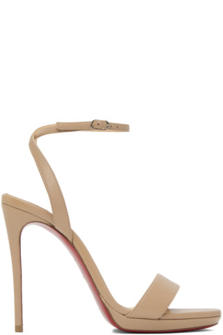 CHRISTIAN LOUBOUTIN Beige Loubi Queen 120 Heeled Sandals - Pk1a