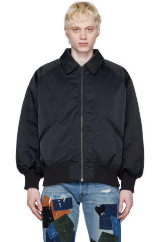 Calvin Klein: Black Spread Collar Bomber Jacket | SSENSE