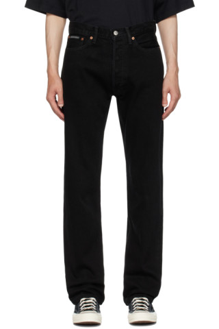 Black Straight Fit Jeans by Calvin Klein on Sale